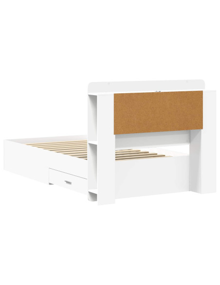 Telaio del letto con storage con testiera Bianco 80 x 200 cm