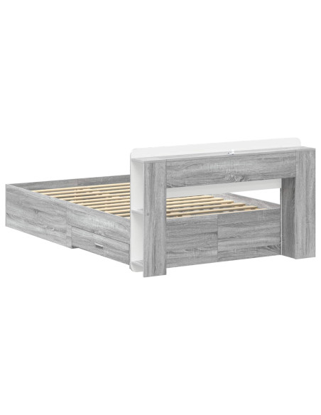 Telaio del letto con storage Sonoma grigio 120 x 190 cm