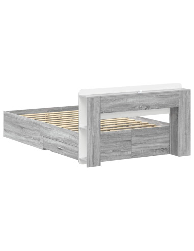 Telaio del letto con storage Sonoma grigio 120 x 190 cm