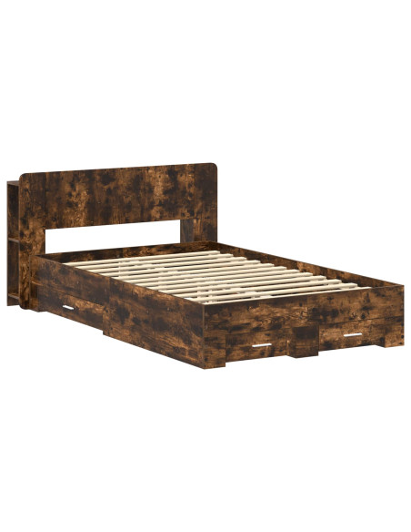 Telaio del letto con storage Rovere Fumo 120 x 190 cm