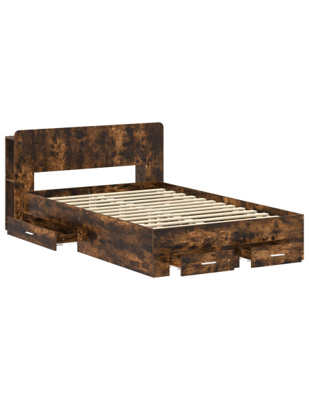 Telaio del letto con storage Rovere Fumo 120 x 190 cm