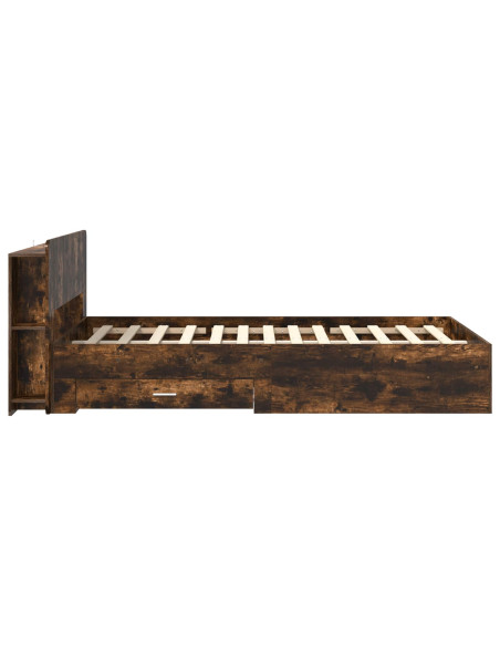 Telaio del letto con storage Rovere Fumo 120 x 190 cm