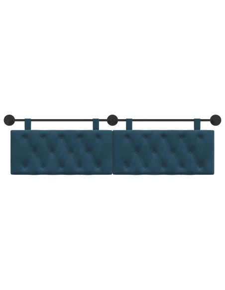 Testata appesa Montaggio a parete Blu 190 x 55 x 7 cm Velluto