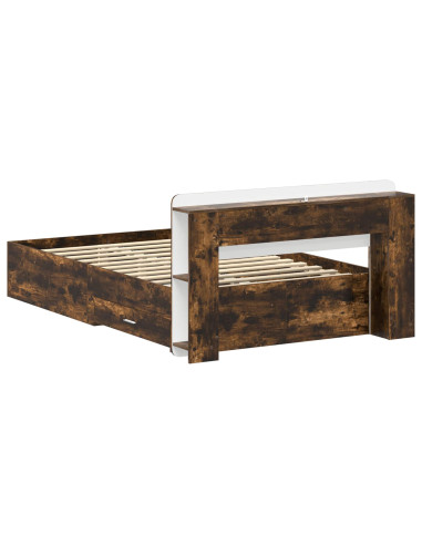 Telaio del letto con storage Rovere Fumo 120 x 190 cm