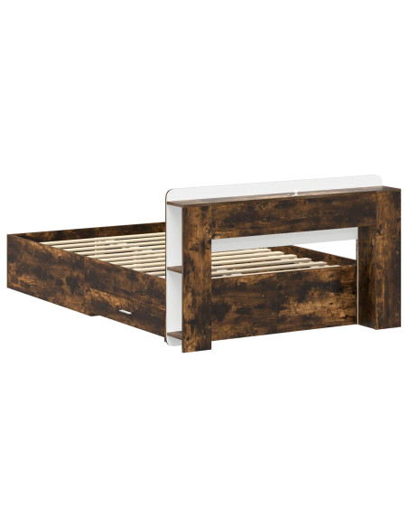 Telaio del letto con storage Rovere Fumo 120 x 190 cm