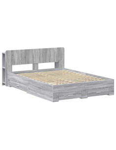 Telaio del letto con storage Sonoma grigio 140 x 200 cm 2