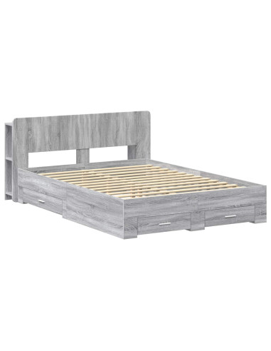 Telaio del letto con storage Sonoma grigio 140 x 200 cm