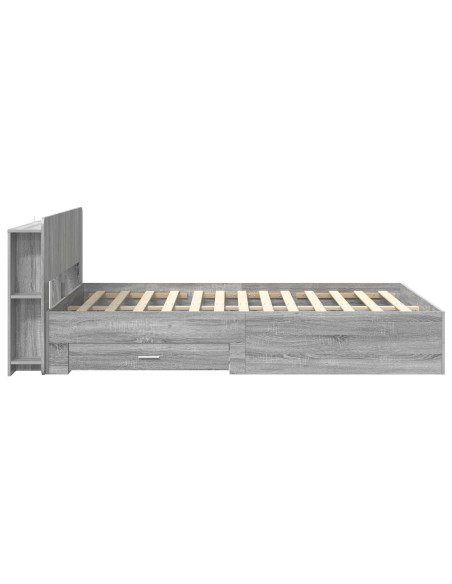 Telaio del letto con storage Sonoma grigio 140 x 200 cm