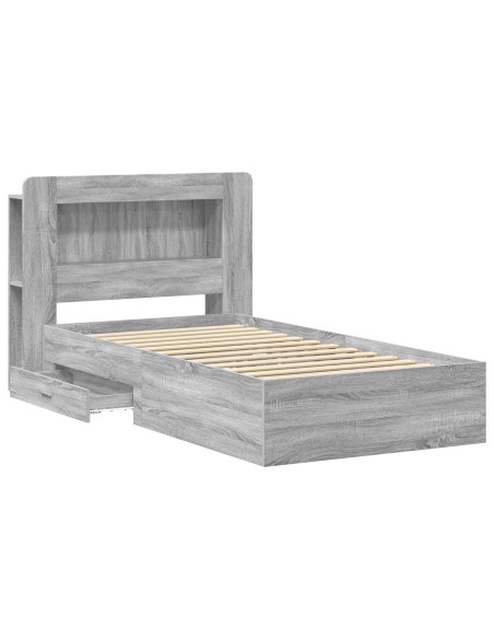 Telaio del letto con storage Sonoma grigio 100 x 200 cm