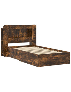 Telaio del letto con storage Rovere Fumo 100 x 200 cm 2
