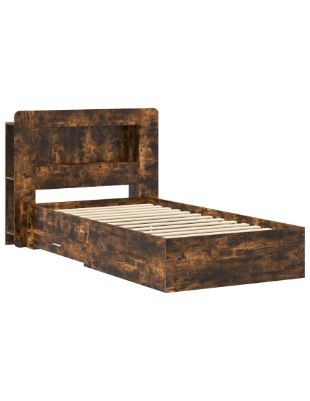 Telaio del letto con storage Rovere Fumo 100 x 200 cm