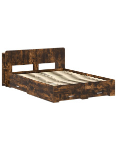 Telaio del letto con storage Rovere Fumo 150 x 200 cm 2