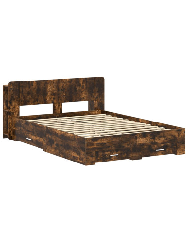 Telaio del letto con storage Rovere Fumo 150 x 200 cm