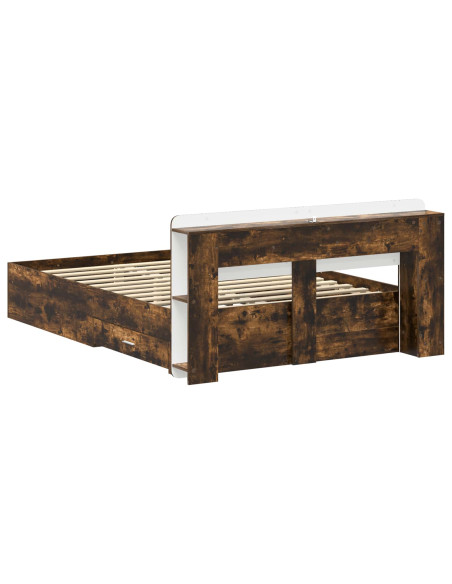 Telaio del letto con storage Rovere Fumo 150 x 200 cm