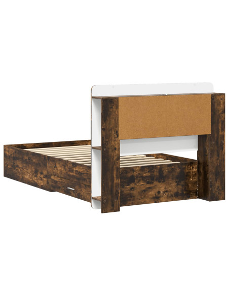 Telaio del letto con storage Rovere Fumo 100 x 200 cm