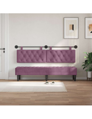 Testata appesa Montaggio a parete Viola 190 x 55 x 7 cm Velluto
