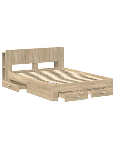 Telaio del letto con storage Rovere Sonoma 150 x 200 cm