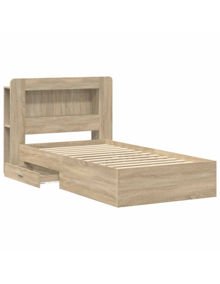 Telaio del letto con storage Rovere Sonoma 100 x 200 cm
