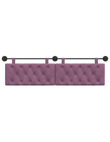 Testata appesa Montaggio a parete Viola 190 x 55 x 7 cm Velluto