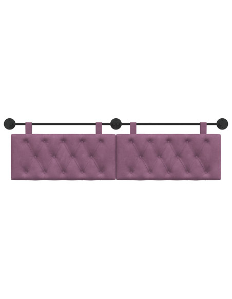 Testata appesa Montaggio a parete Viola 190 x 55 x 7 cm Velluto