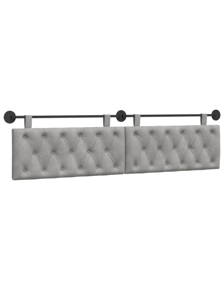 Testata appesa Grigio chiaro 210 x 55 x 7 cm Velluto