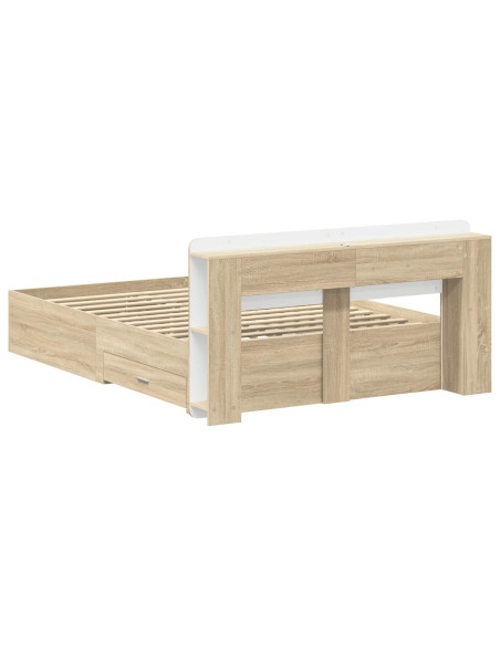 Telaio del letto con storage Rovere Sonoma 150 x 200 cm