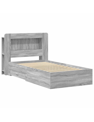 Telaio del letto con storage Sonoma grigio 90 x 200 cm