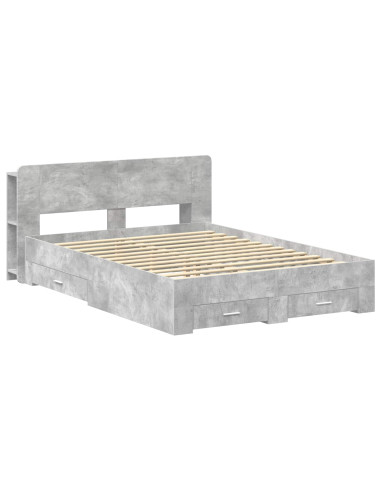 Telaio del letto con storage Grigio Cemento 160 x 200 cm