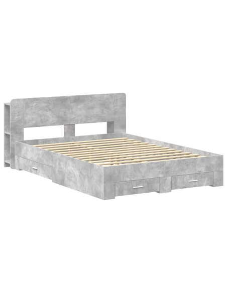 Telaio del letto con storage Grigio Cemento 160 x 200 cm