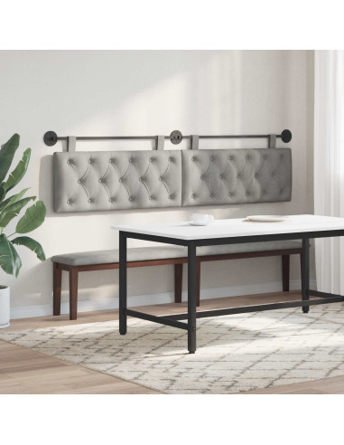 Testata appesa Grigio chiaro 210 x 55 x 7 cm Velluto