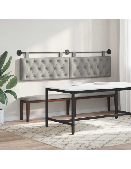 Testata appesa Grigio chiaro 210 x 55 x 7 cm Velluto
