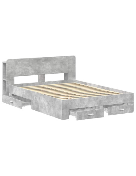 Telaio del letto con storage Grigio Cemento 160 x 200 cm