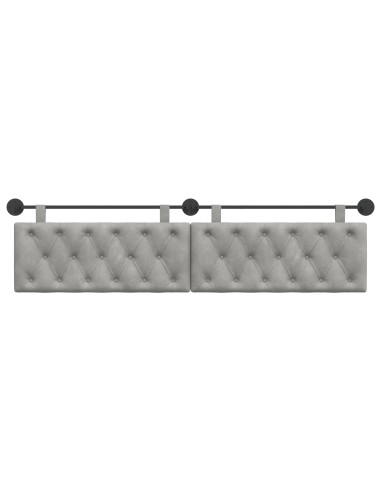 Testata appesa Grigio chiaro 210 x 55 x 7 cm Velluto