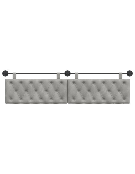 Testata appesa Grigio chiaro 210 x 55 x 7 cm Velluto