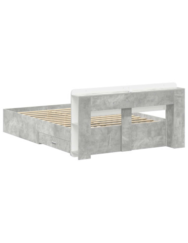 Telaio del letto con storage Grigio Cemento 160 x 200 cm