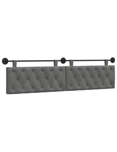 Testata appesa Grigio scuro 210 x 55 x 7 cm Velluto
