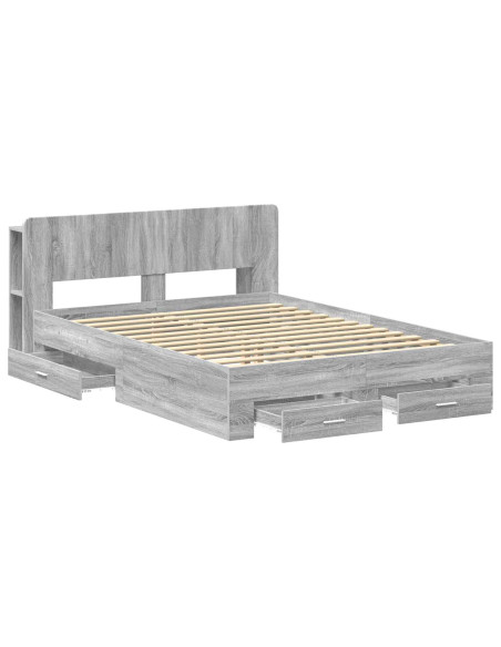 Telaio del letto con storage Sonoma grigio 160 x 200 cm