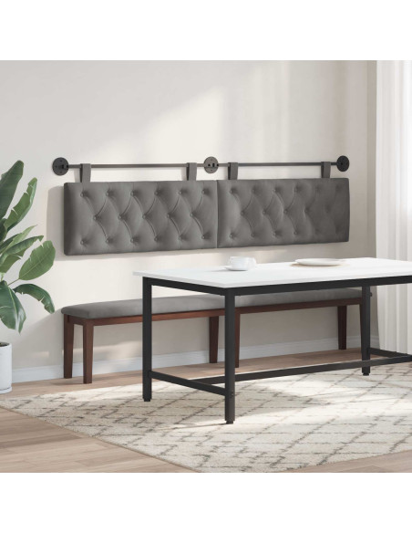 Testata appesa Grigio scuro 210 x 55 x 7 cm Velluto