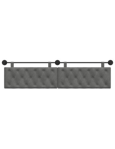 Testata appesa Grigio scuro 210 x 55 x 7 cm Velluto