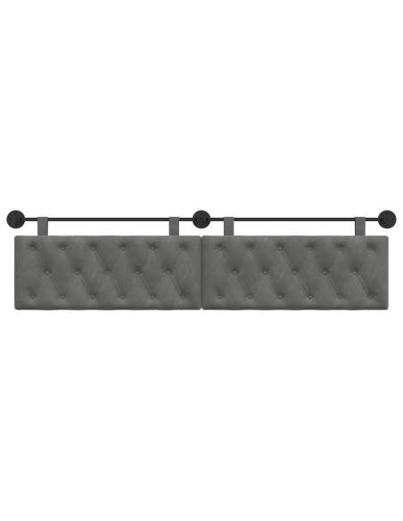 Testata appesa Grigio scuro 210 x 55 x 7 cm Velluto