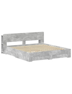 Telaio del letto con storage Grigio Cemento 200 x 200 cm 2