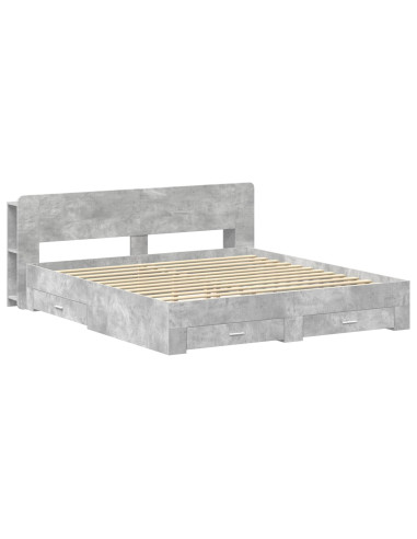Telaio del letto con storage Grigio Cemento 200 x 200 cm