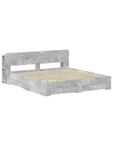 Telaio del letto con storage Grigio Cemento 200 x 200 cm