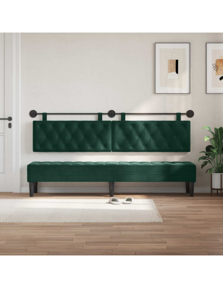 Testata appesa Verde Scuro 210 x 55 x 7 cm Velluto