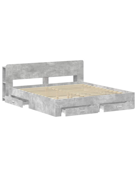 Telaio del letto con storage Grigio Cemento 200 x 200 cm