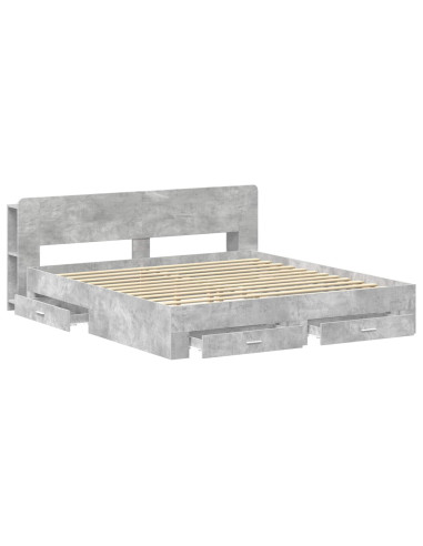 Telaio del letto con storage Grigio Cemento 200 x 200 cm