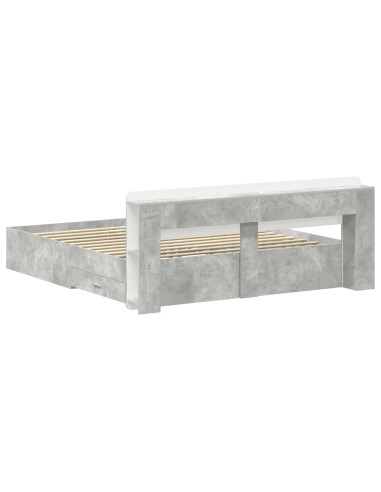 Telaio del letto con storage Grigio Cemento 200 x 200 cm