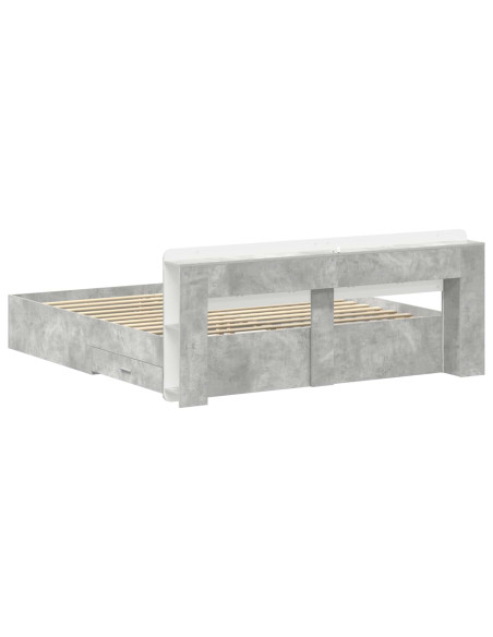 Telaio del letto con storage Grigio Cemento 200 x 200 cm