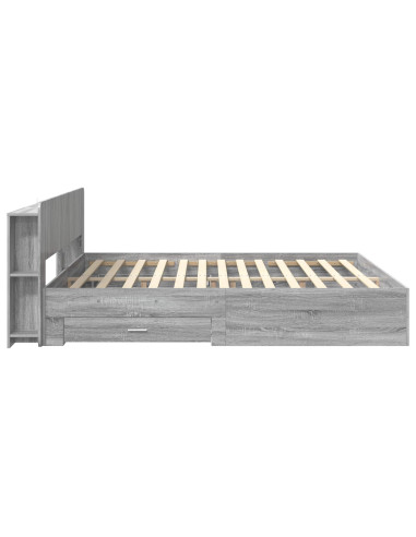 Telaio del letto con storage Sonoma grigio 200 x 200 cm