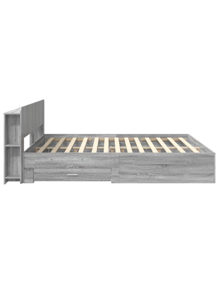 Telaio del letto con storage Sonoma grigio 200 x 200 cm